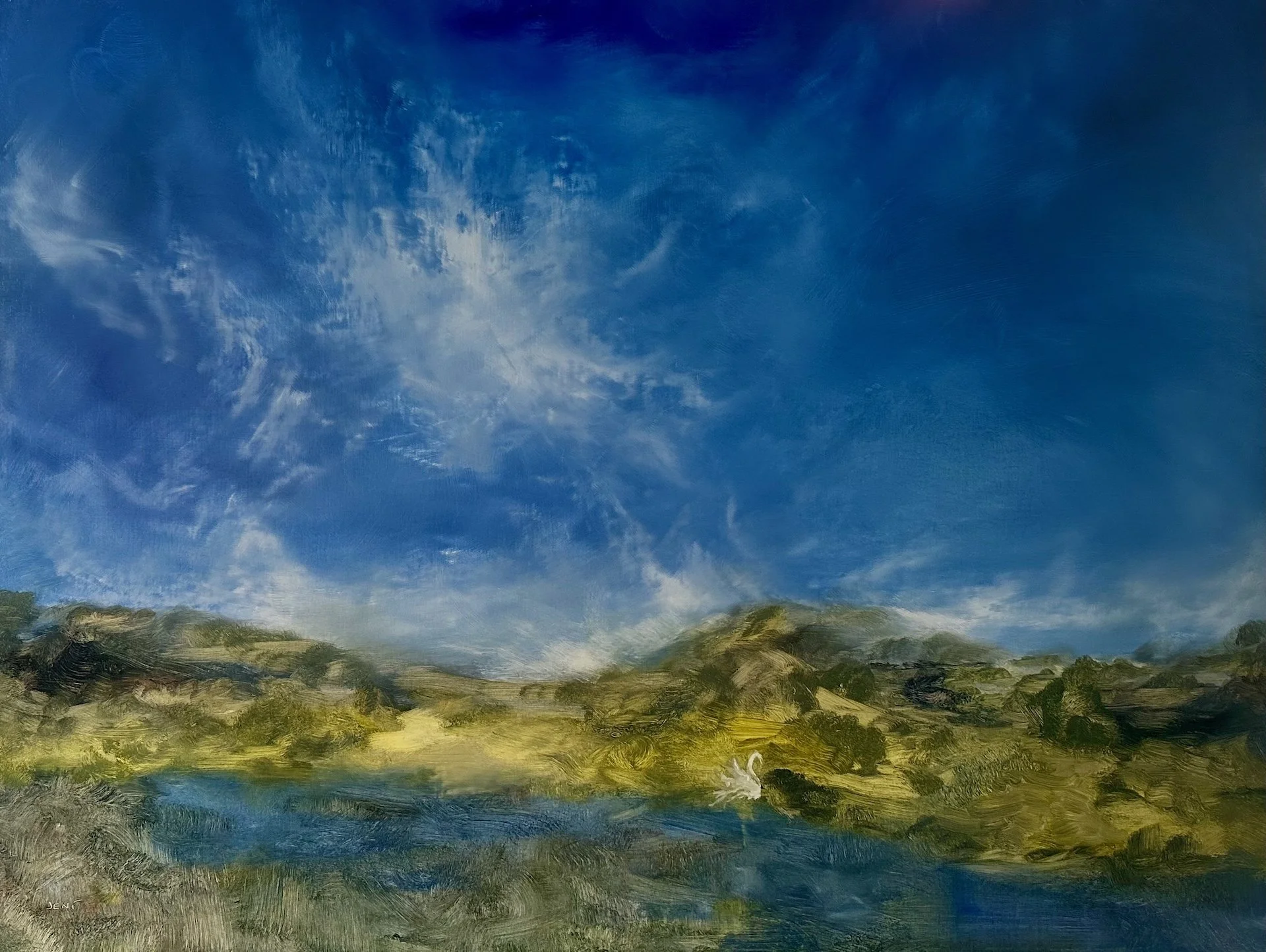 River Swan - Oil on wood panel 36" x 48"