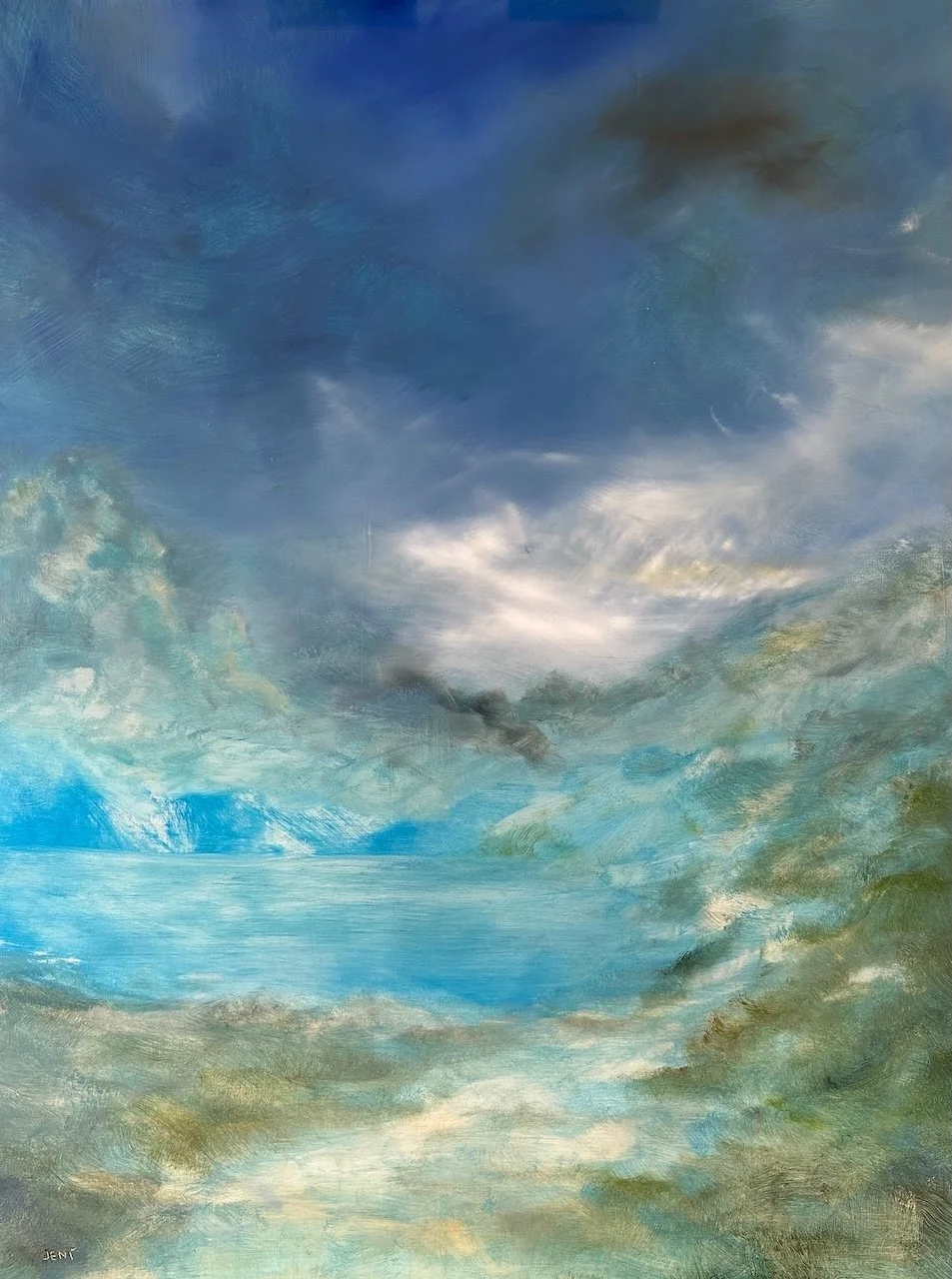 Jeni-The Only Way Is Through-oil on wood panel-48x36%22-2025-$5,500.00jpeg.jpeg