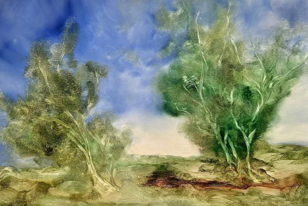 Canary Island Dragon Trees - Oil on wood panel 24" x 36"