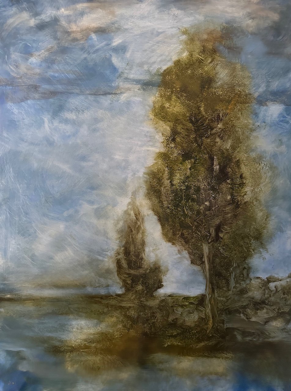 Sunrise Lake Placid, New York - Oil on panel - 48x36IN