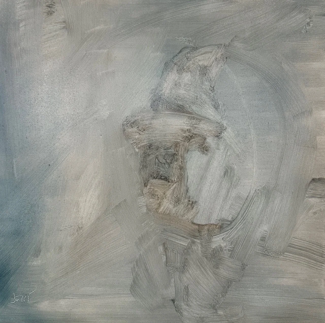 My Tormentor | Self Portrait - Oil on panel 16" x 16"