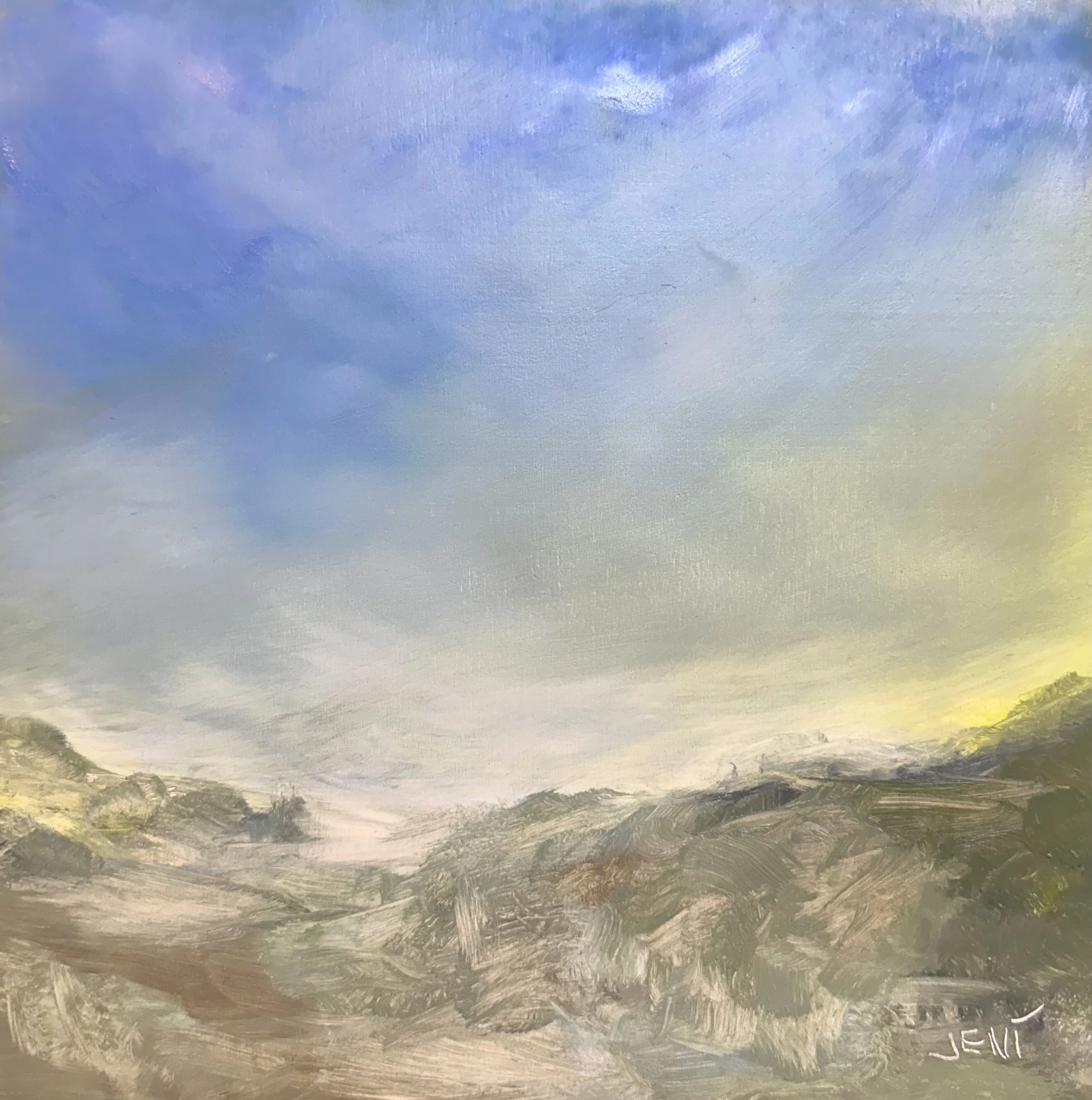 Facing East - oil on wood canvas - 10x10IN