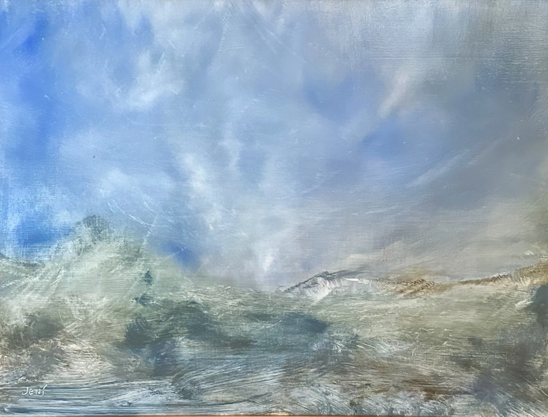 Pale Mountain Range - Oil on panel 18" x 24"
