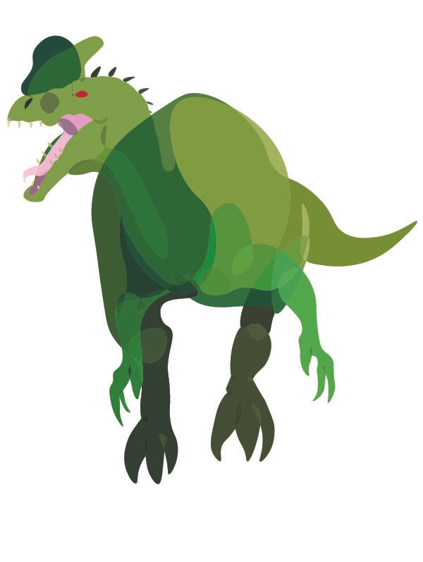 Single Line Dilophosaurus Colored