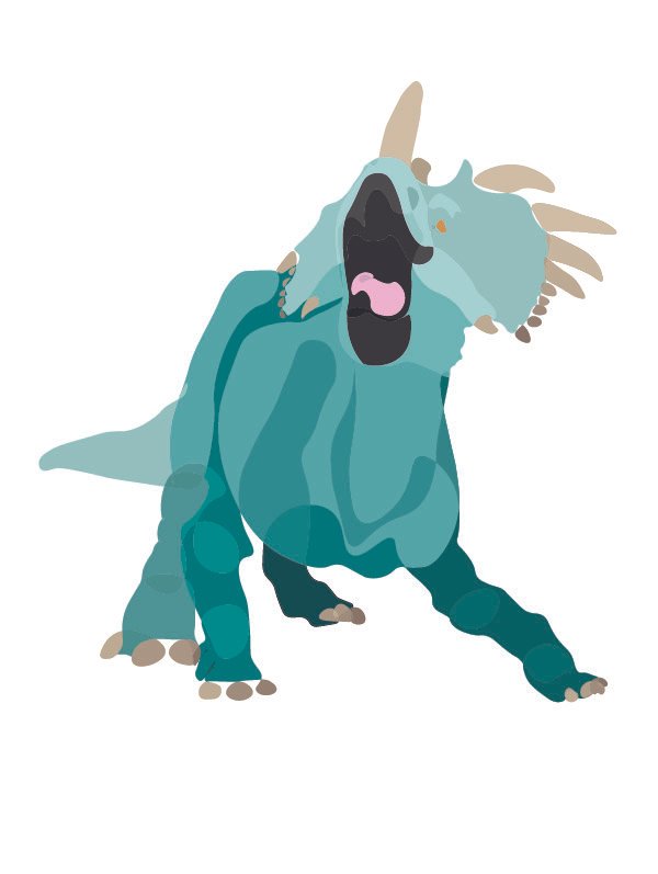 Single Line Styracosaurus Colored
