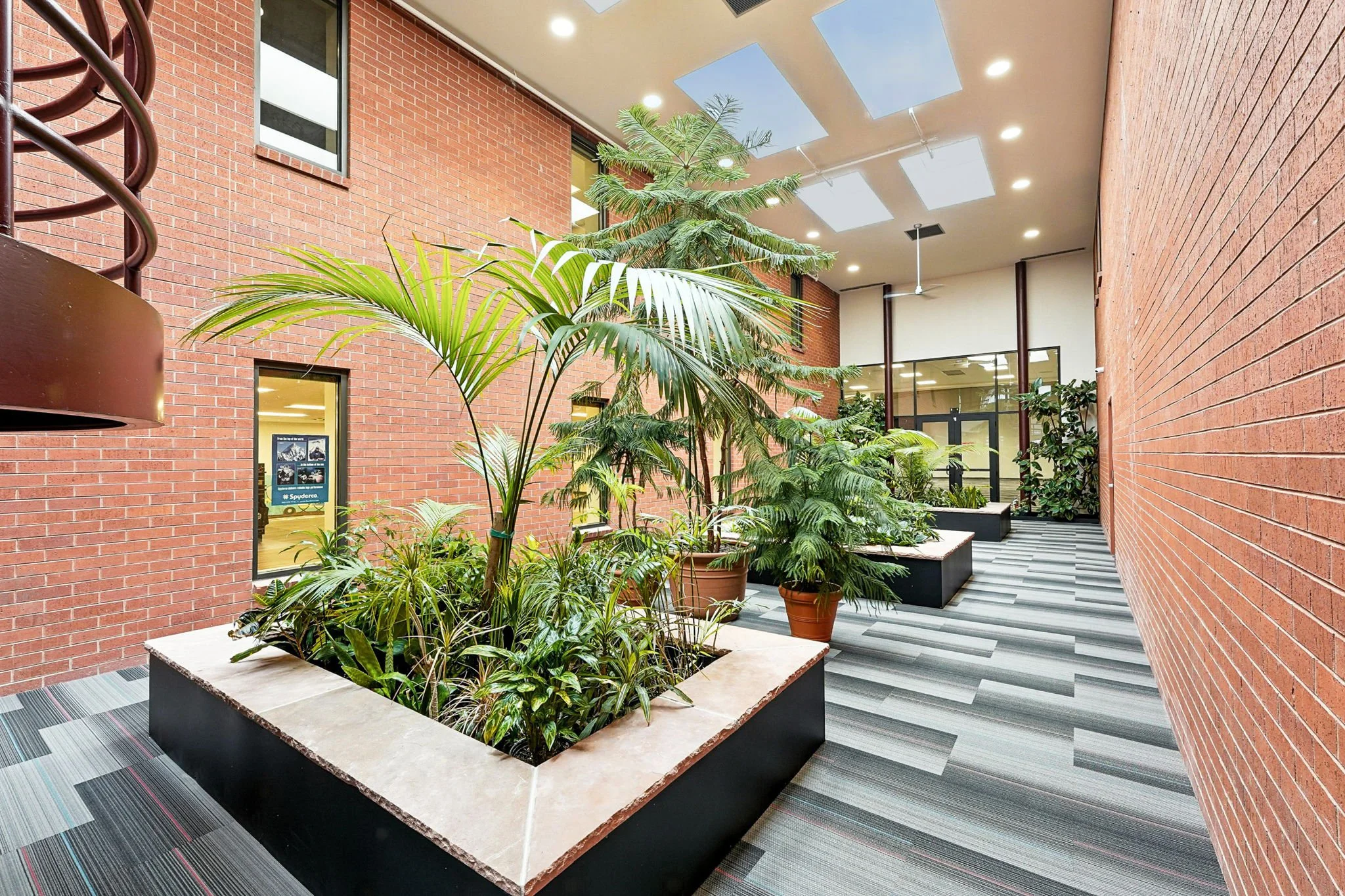 Spyderco atrium with cherished plants preserved