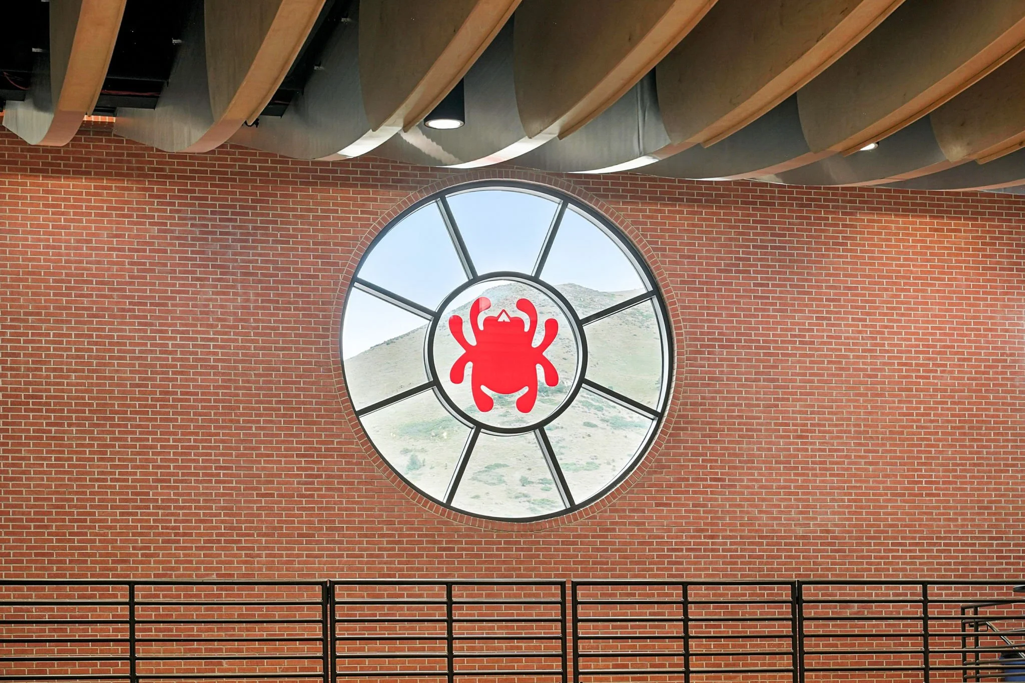 Details of the Spyderco window and the fins catching the light.