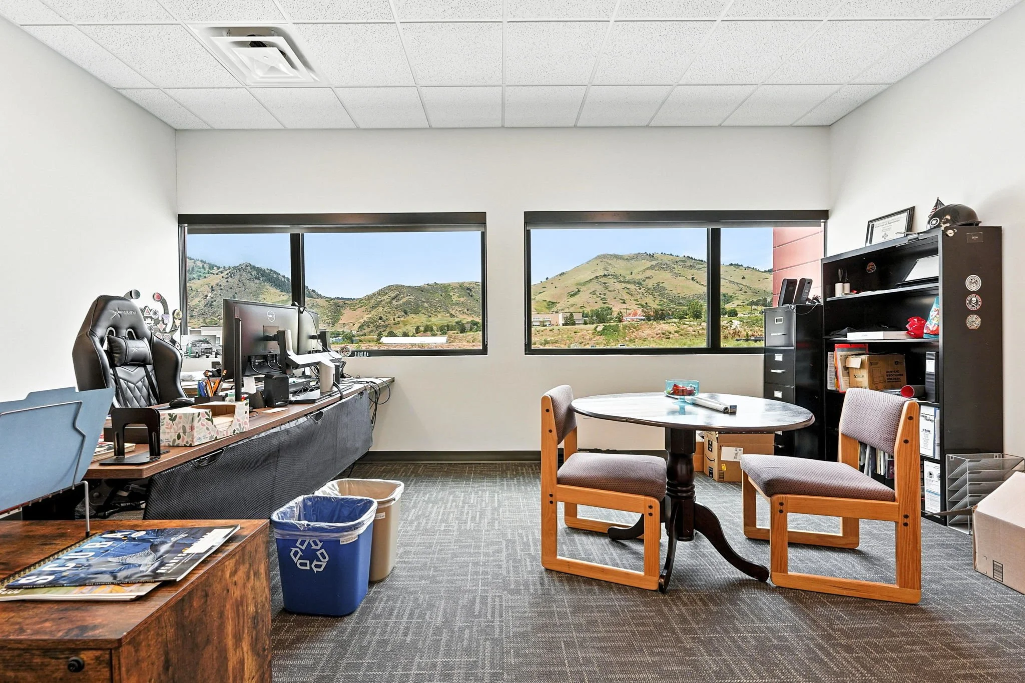 Spyderco upper floor staff office takes in the mountain views