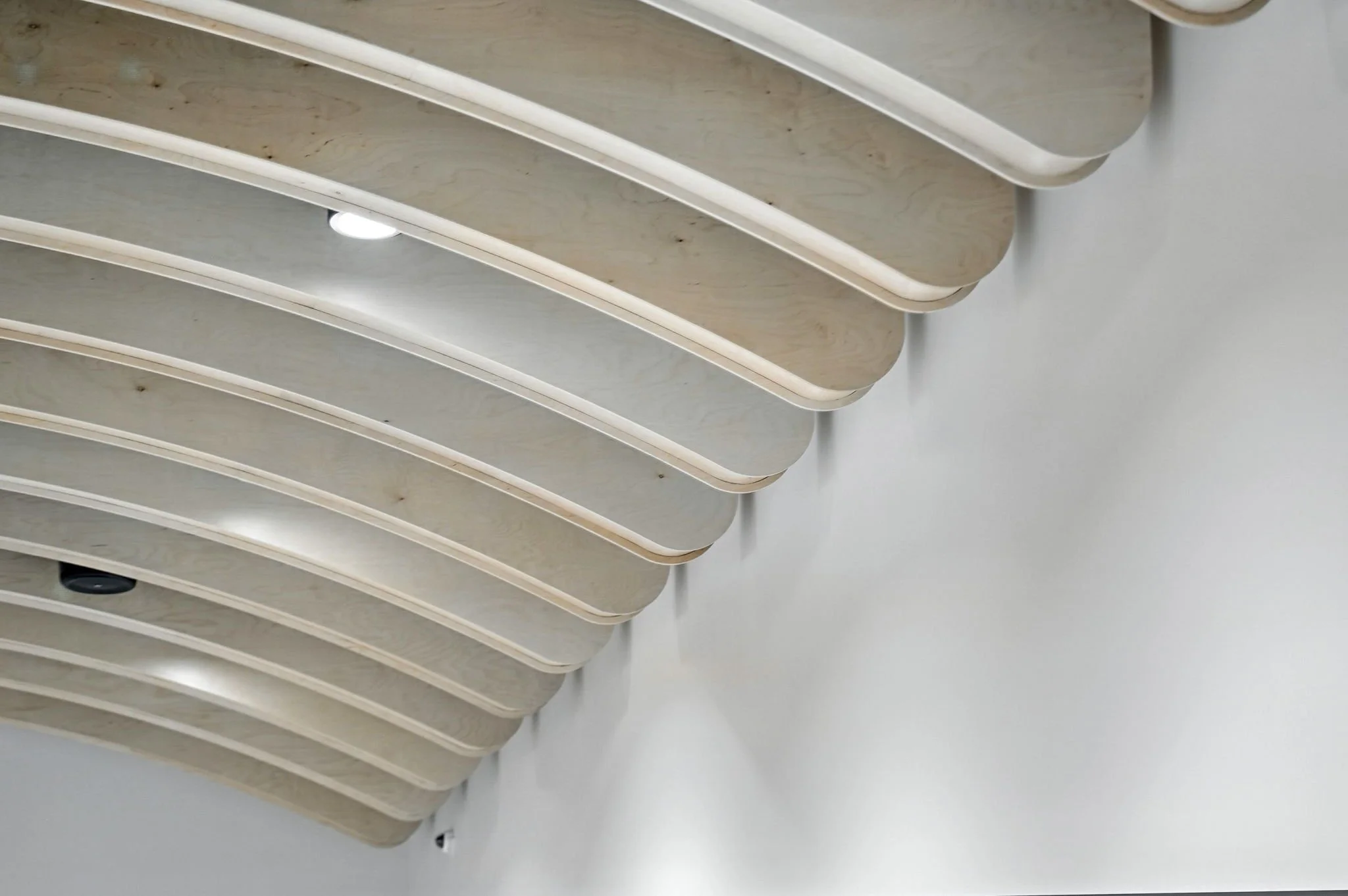 At over 50' in length, the fins had to be fabricated with a high degree of shop and field execution...well worth it for the resulting shadow lines!