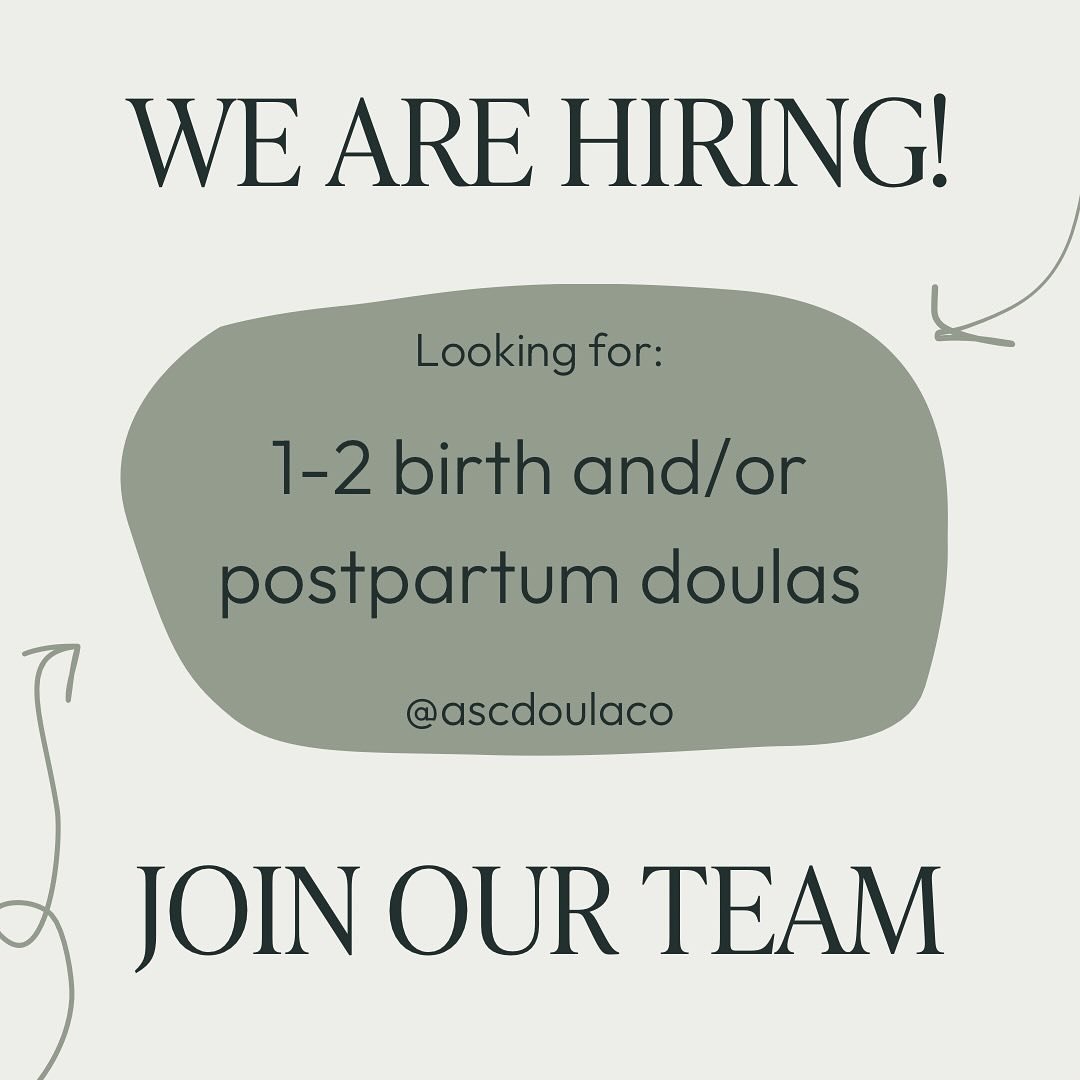 We are hiring!!

As our business grows we are looking to add 1-2 more birth and/or postpartum doulas to our team. This position will be primarily for backup support to start out will full access to ASC Doula Co&rsquo;s resources. We are looking for d