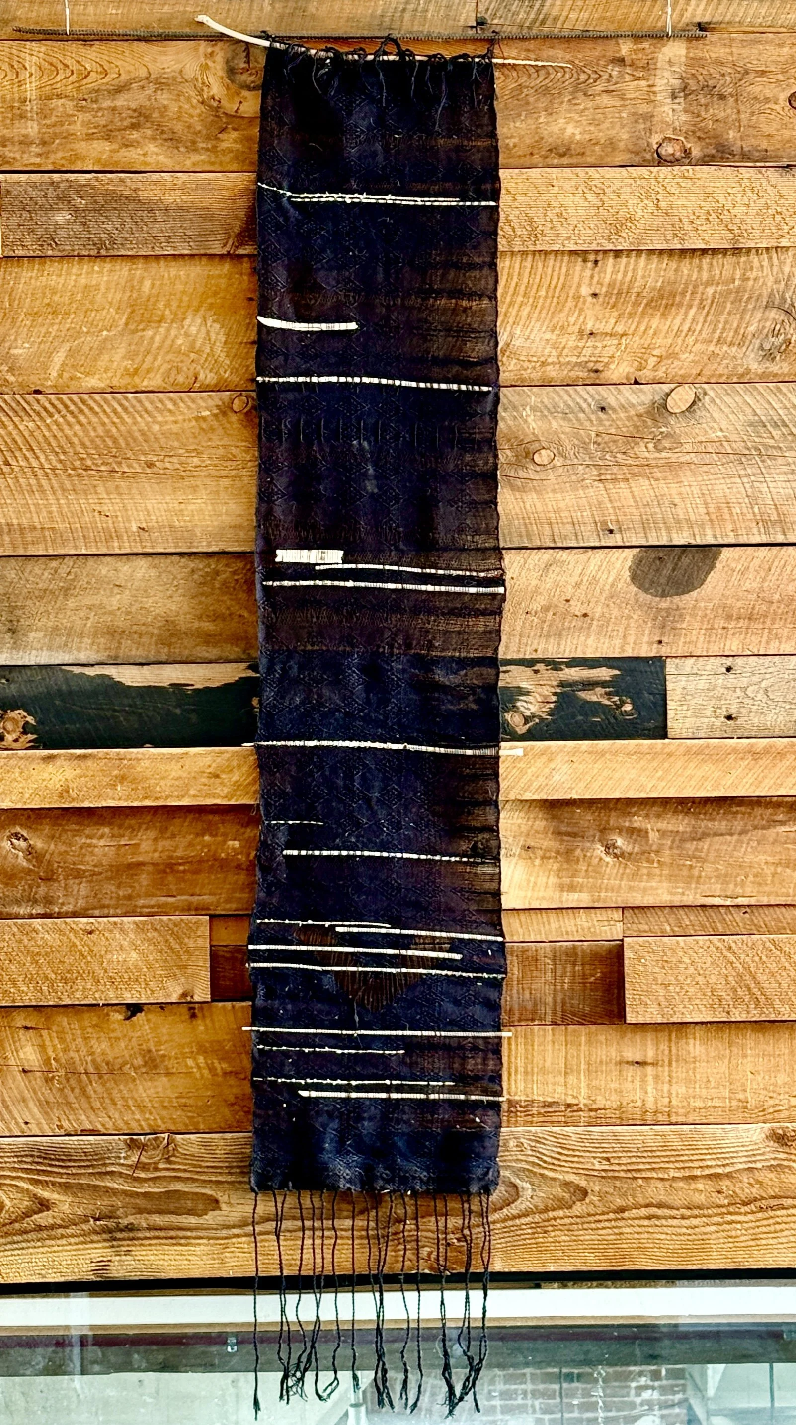 “Plant Prototype II,” 7 x 2 feet, Cotton fiber and desiccated aloe stalks, 2025.