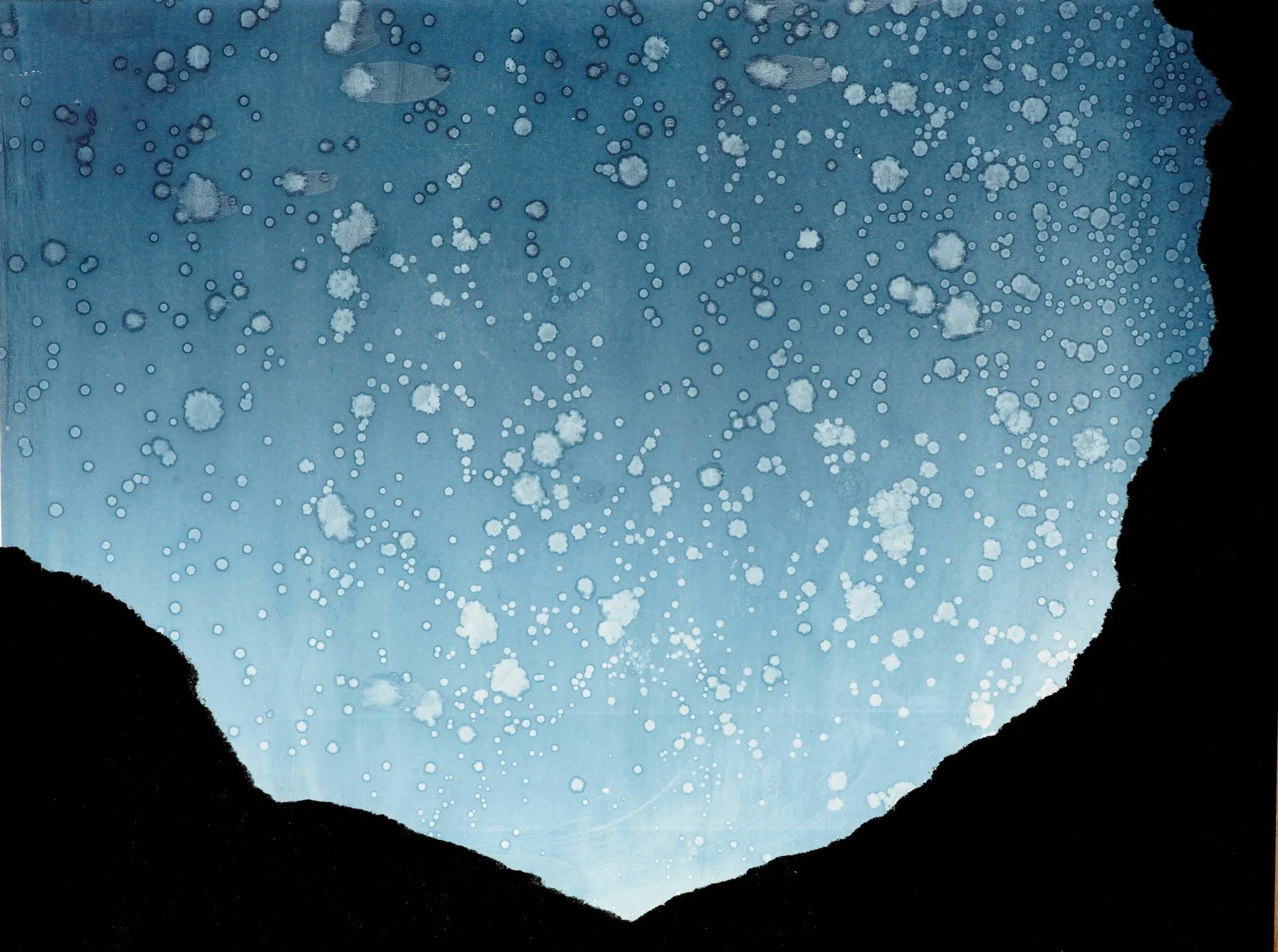 Precipice (click for full image), 2025, monotype, 30 x 40cm
