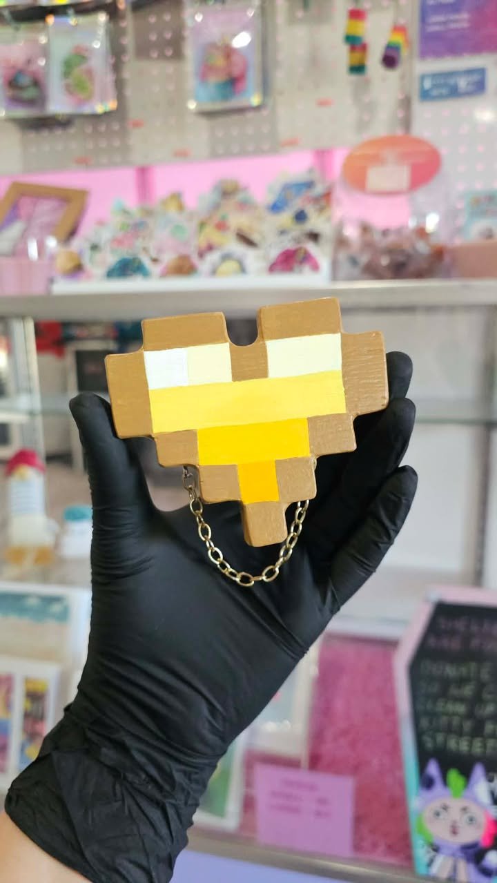 Yellow Mini Wooden Heart