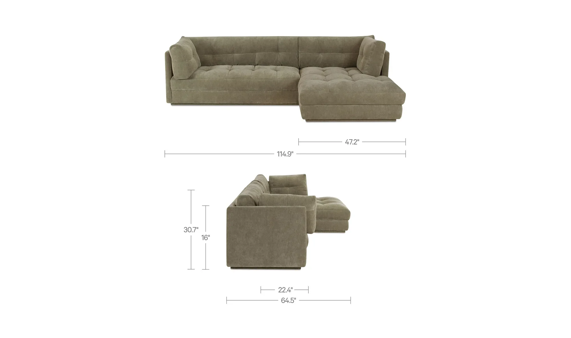 IC Mischa Sectional in Sage - RAF 8