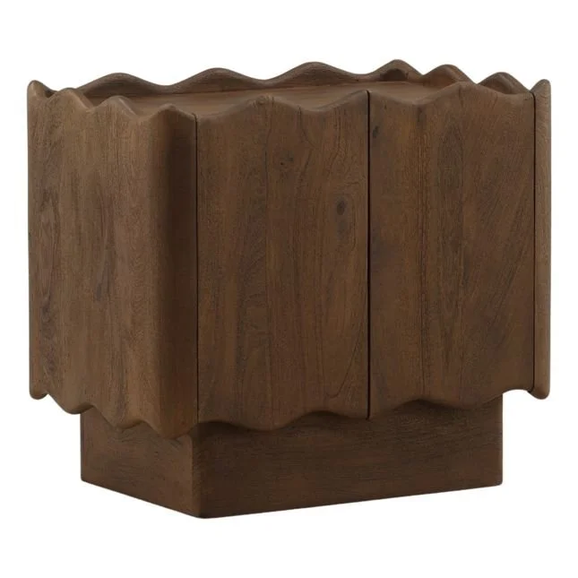 Ivory Cove Interiors Auberlin Scalloped Mango Wood Nightstand