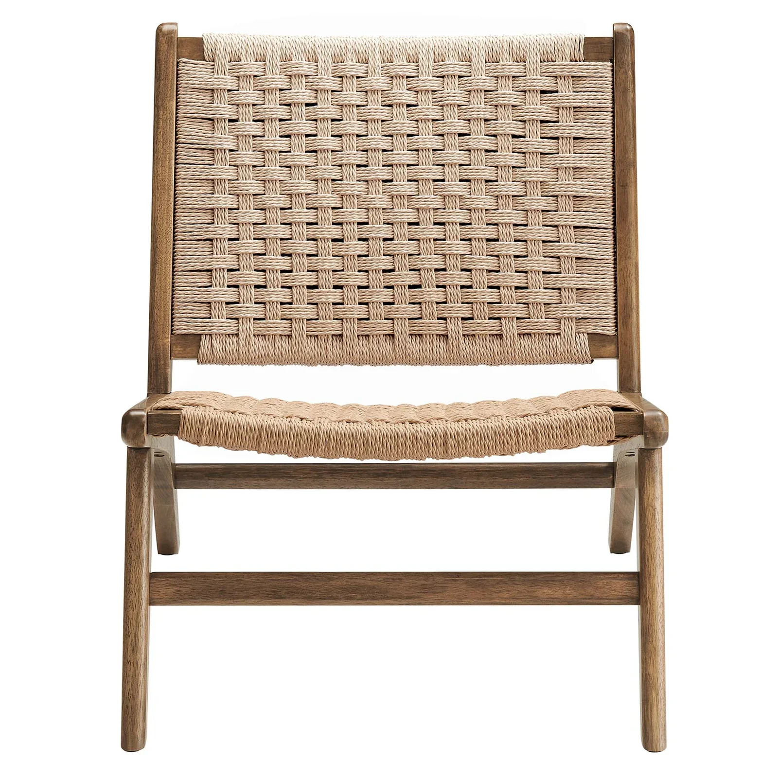 StyledU by IC Saoirse Woven Rope & Walnut Accent Chair in Natural 4