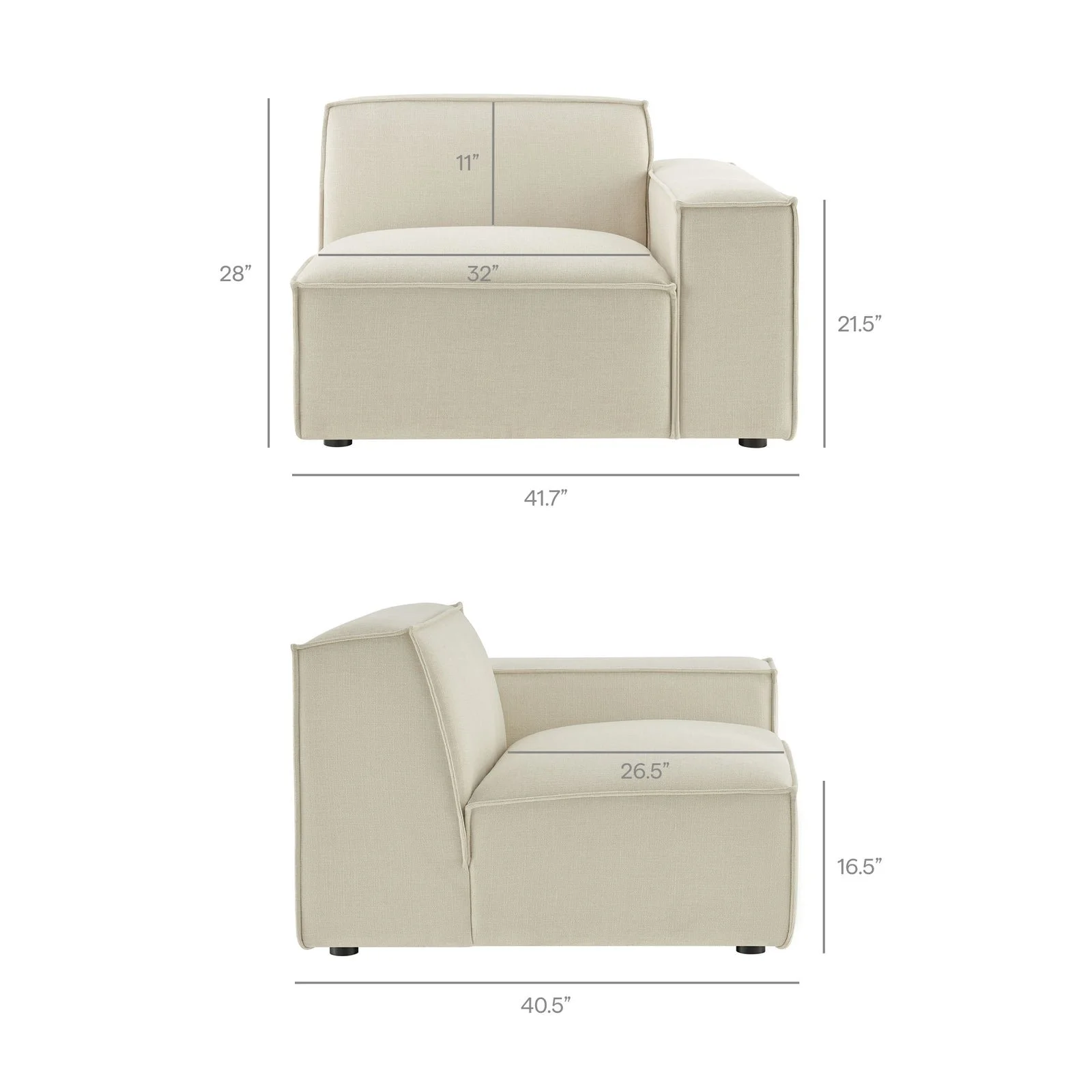 StyledU by IC Asher U-Shape Modular Sofa Fawn 5