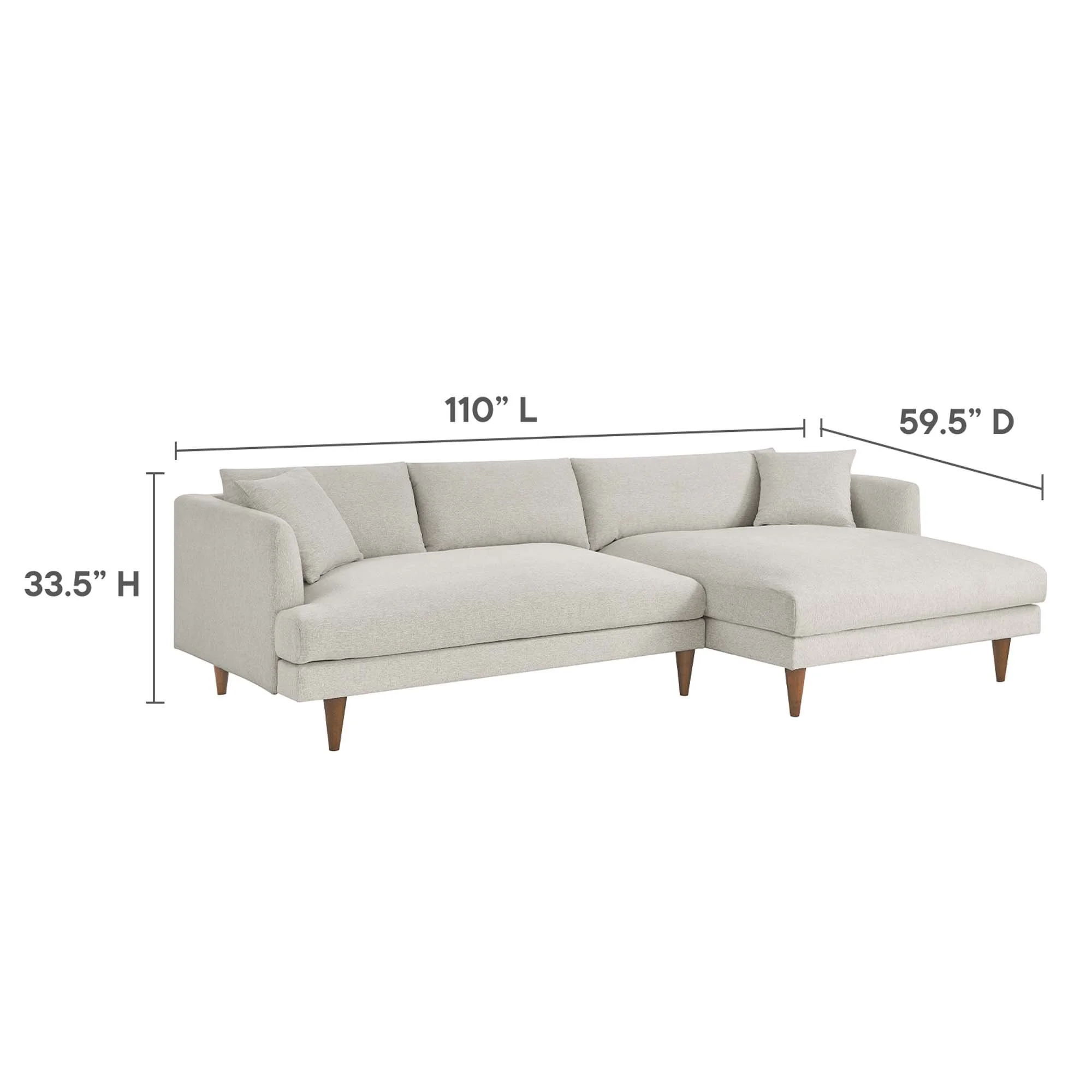 Woven Down-Filled Sofa RAF Dimensions