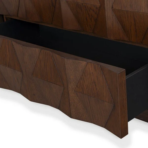 IC Riabelle Geometric Walnut Dresser 7
