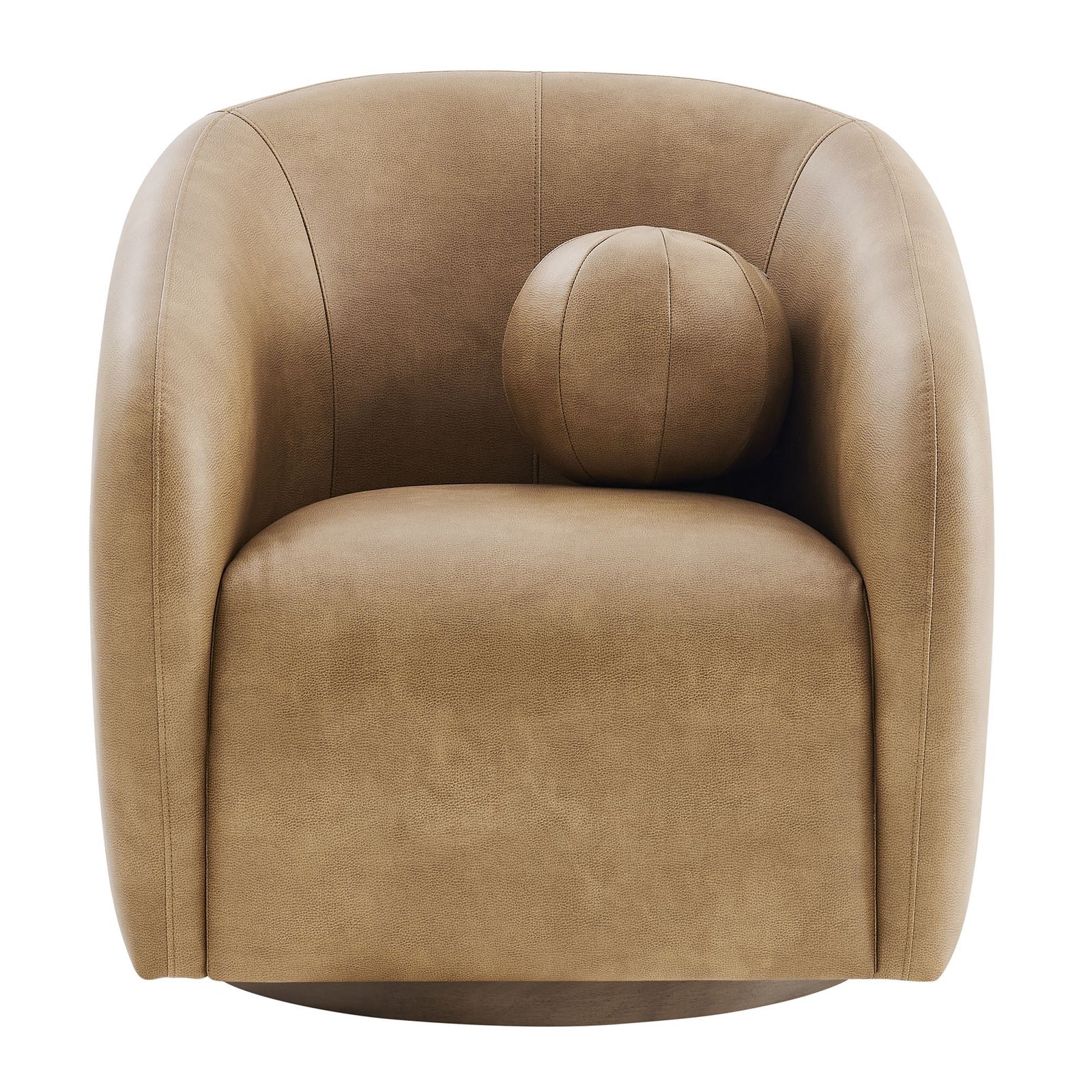 StyledU by IC Holland Toast Leather Swivel Chair 4