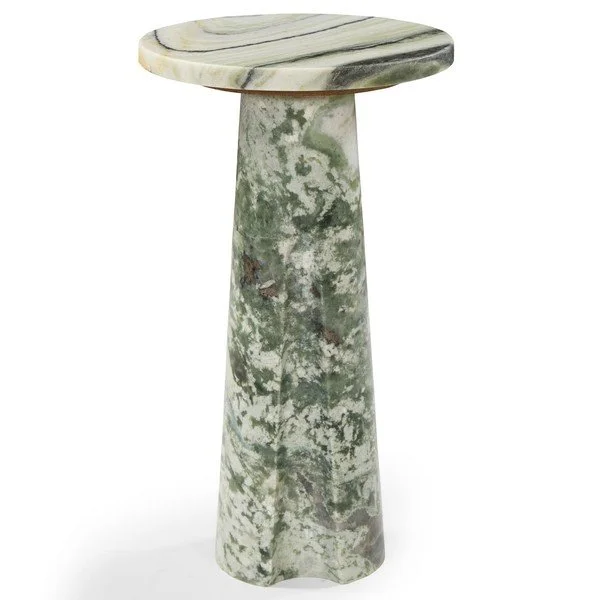 IC Willow Sage Marble Pedestal Drink Table