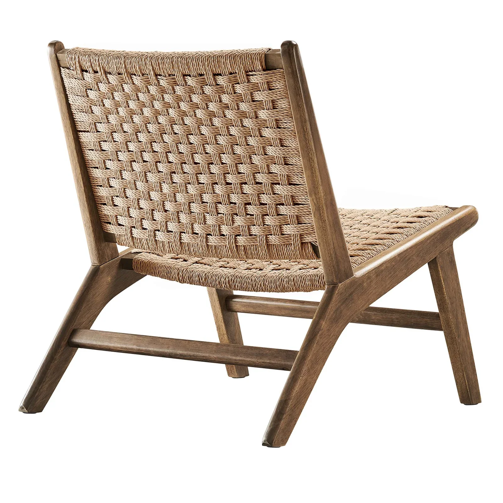 StyledU by IC Saoirse Woven Rope & Walnut Accent Chair in Natural 3