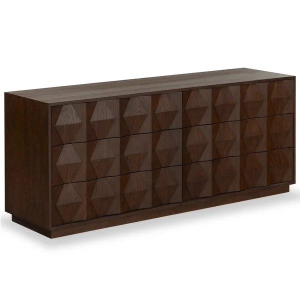 IC Riabelle Geometric Walnut Dresser 6