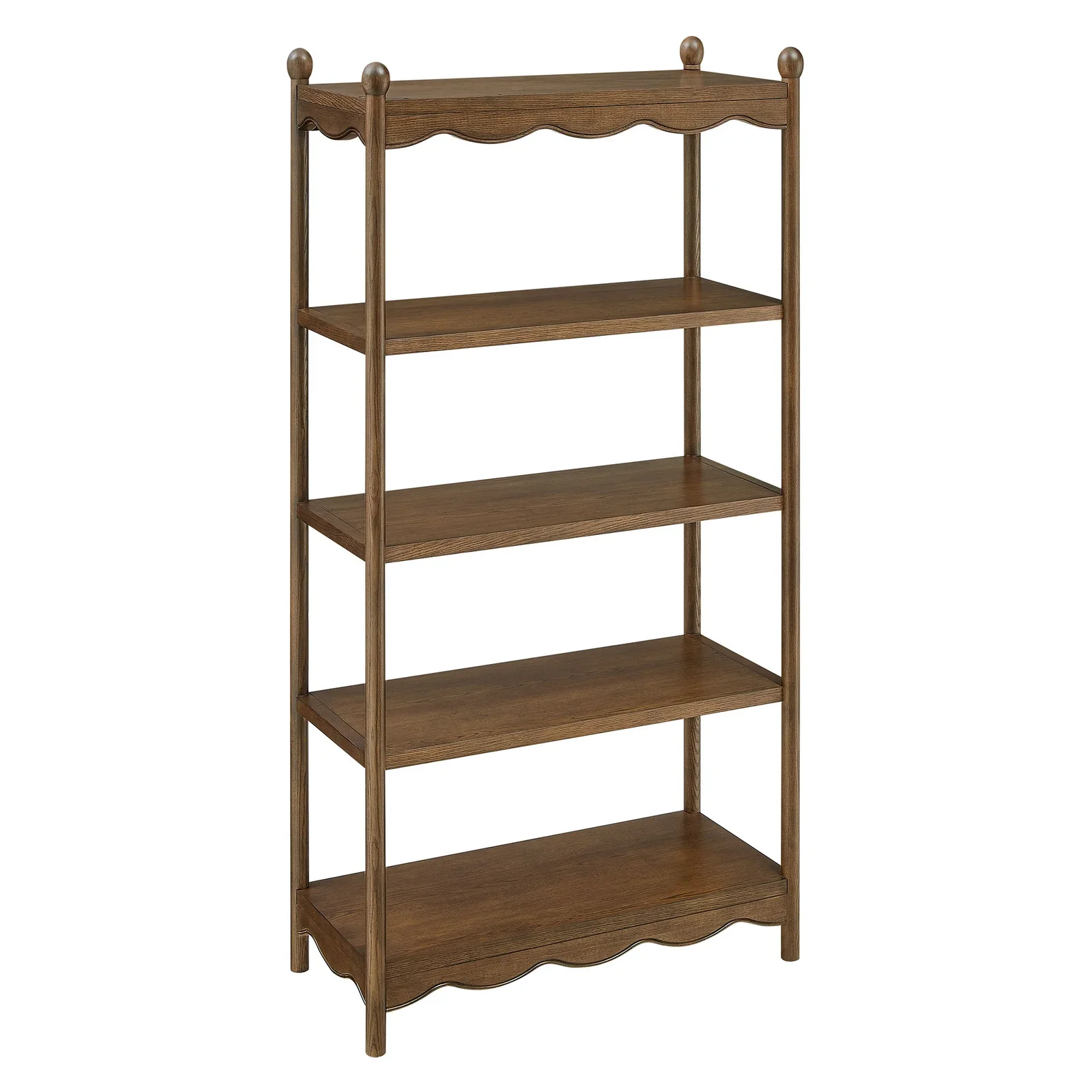 StyledU by IC Ainsley Walnut Scallop Bookcase
