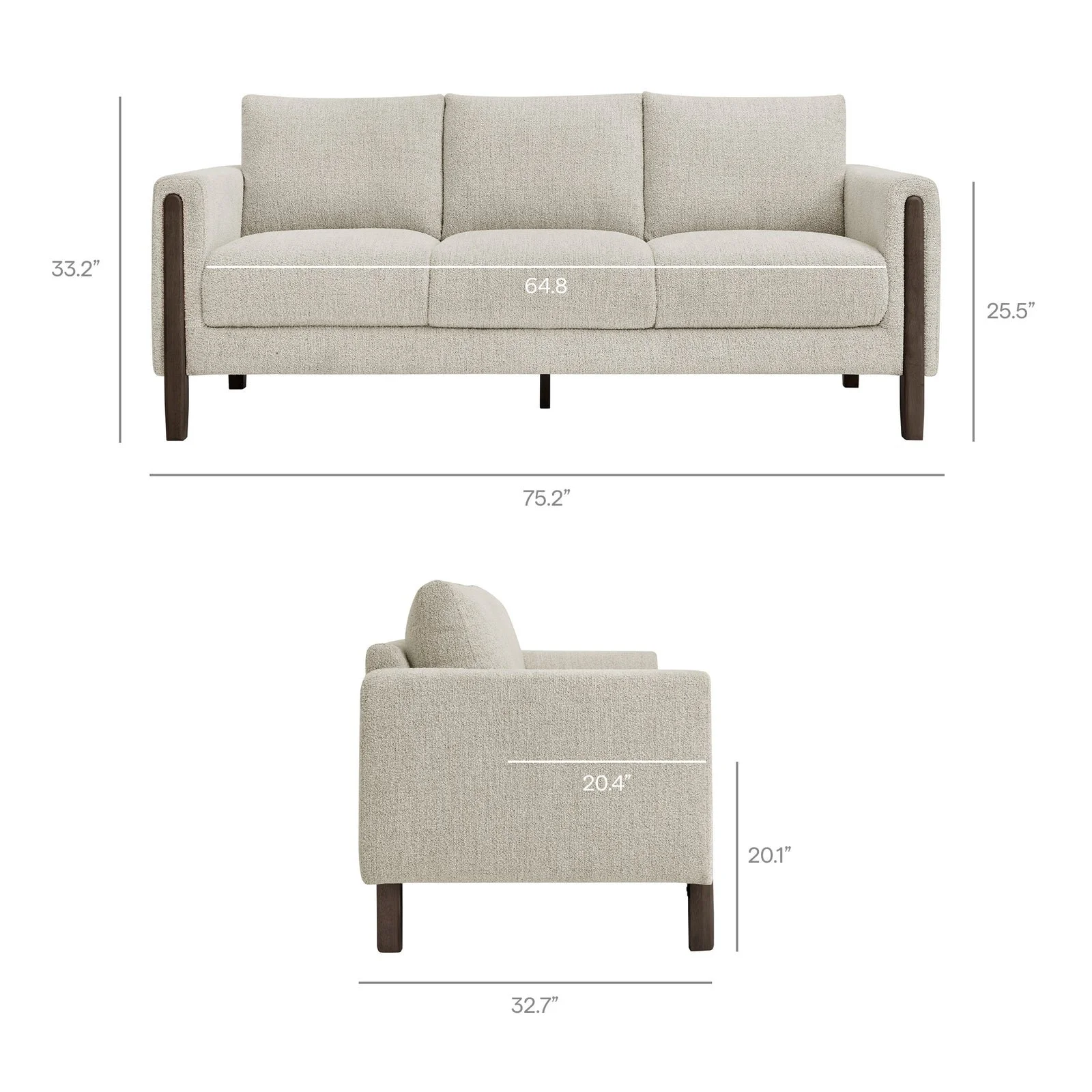 StyledU by IC Ellison Bouclé Sofa in Parchment 8