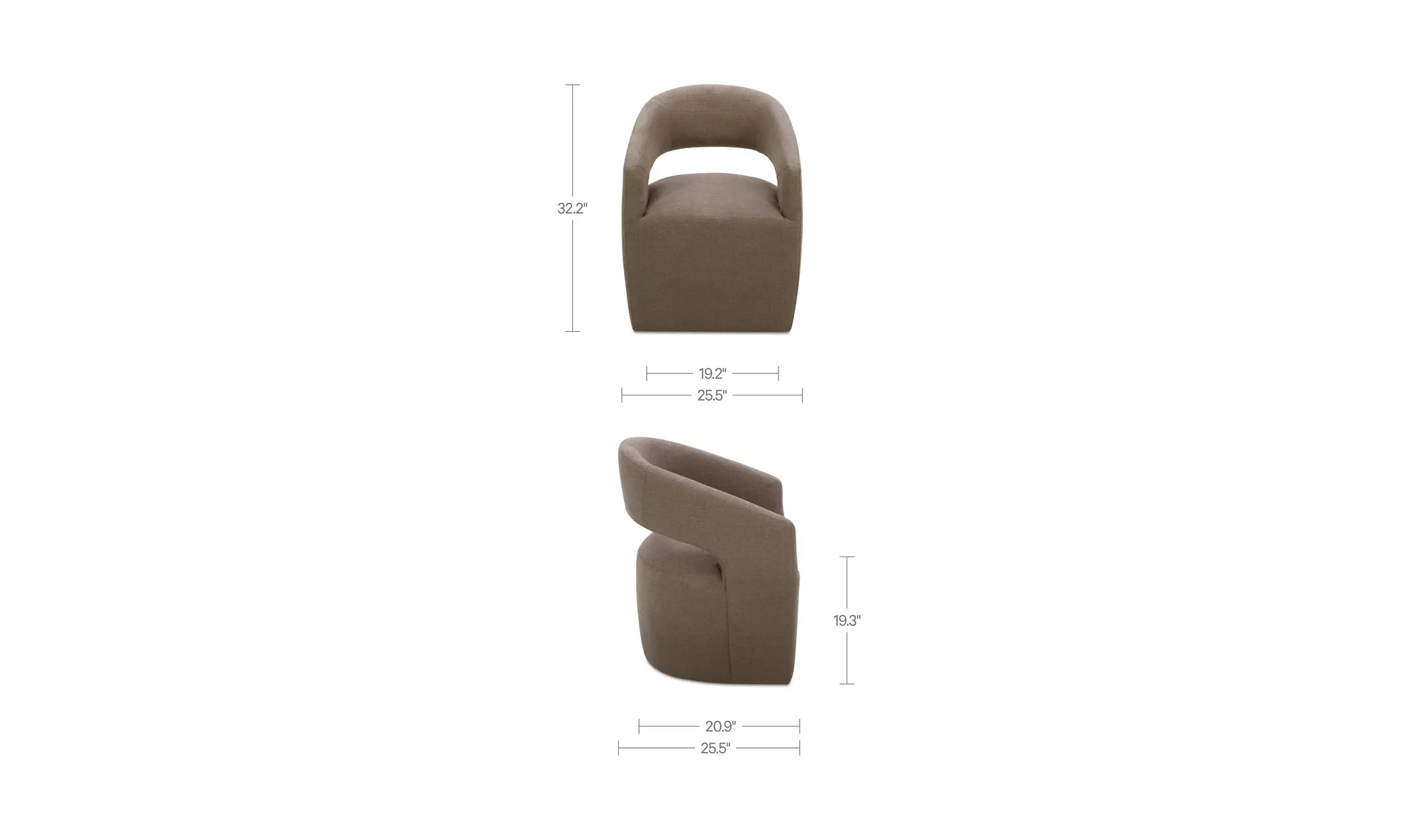 IC Presley Rolling Dining Chair - Soft Greige 7