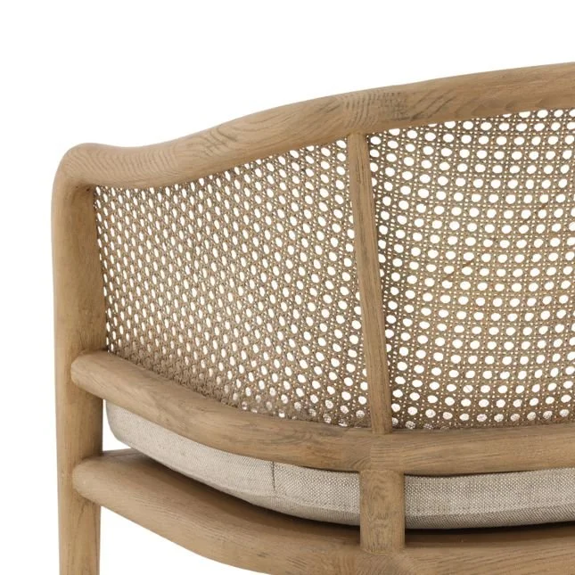 Ivory Cove Interiors Camile Linen & Rattan Dining Chair in Cream - 4