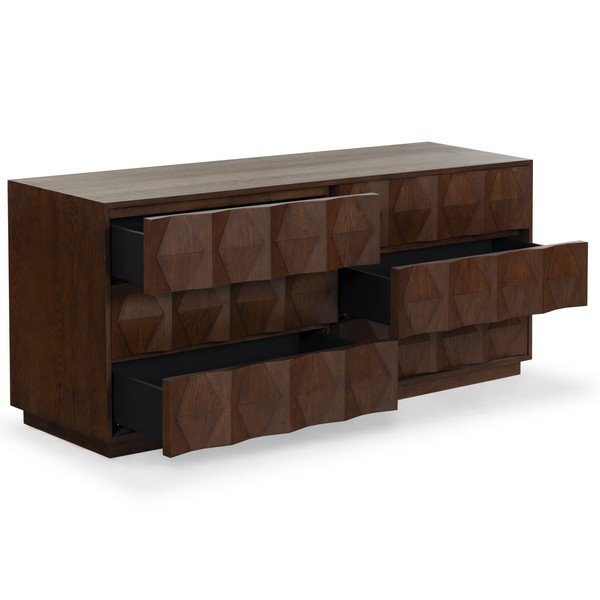 IC Riabelle Geometric Walnut Dresser 3