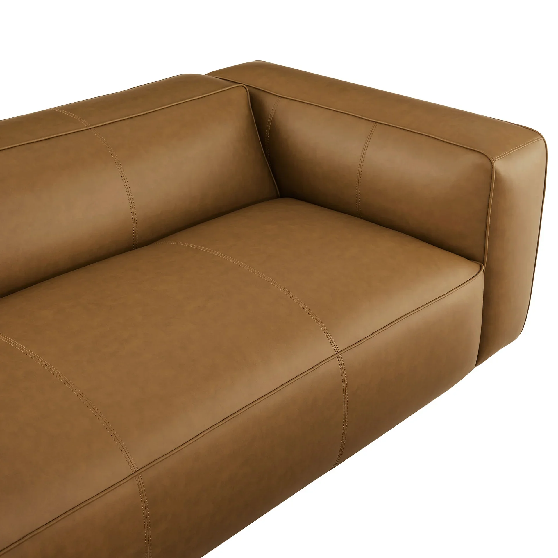 StyledU by IC Hudson Camel Leather Sofa 5