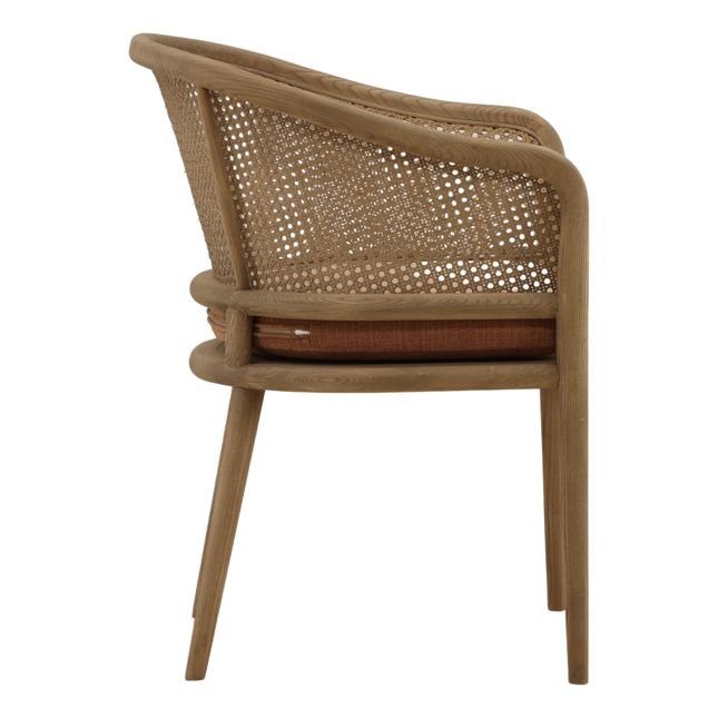 Ivory Cove Interiors Camile Rattan and Linen Dining Chair Burnt Sienna 3