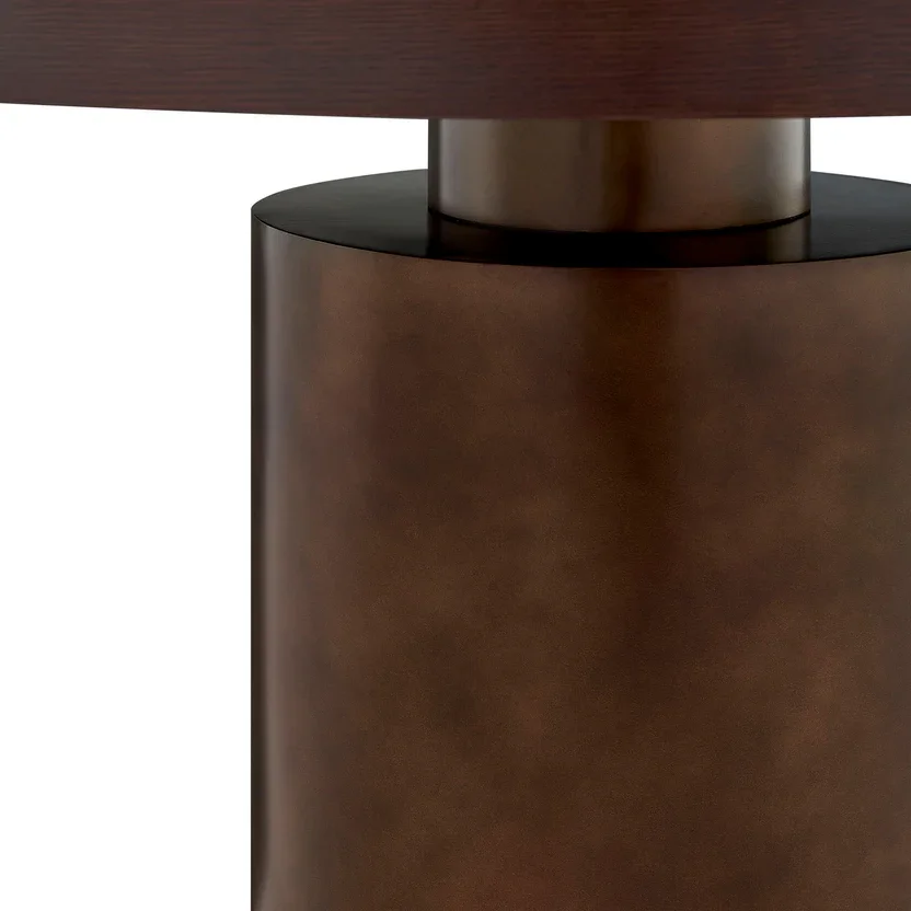 IC Burnished Brass & Walnut Pedestal Dining Table 4