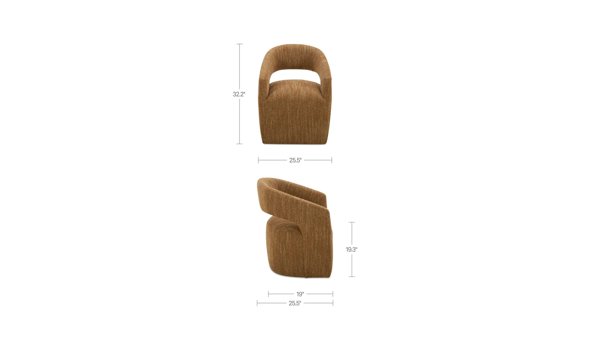 IC Presley Rolling Dining Chair - Autumn Honey 13