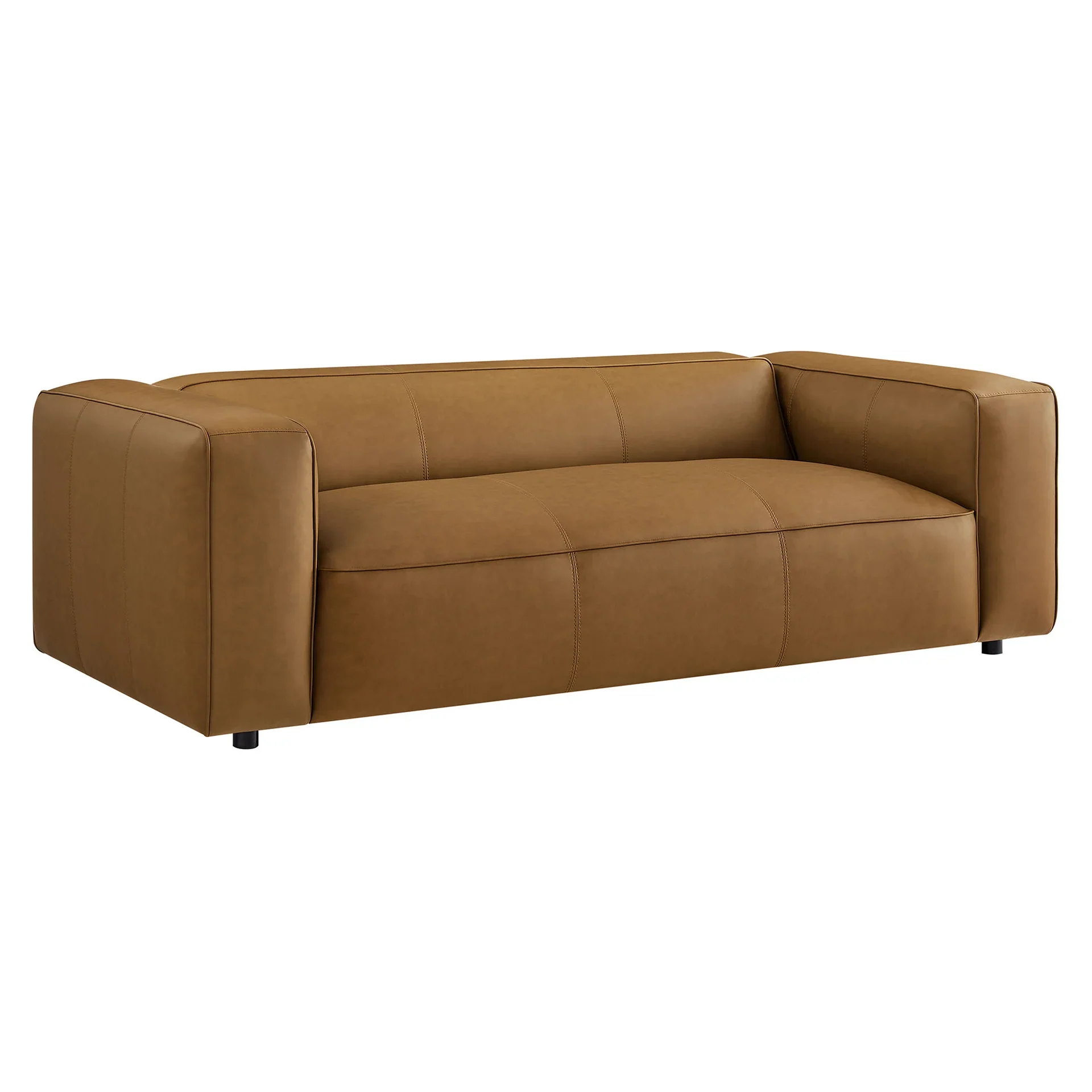 StyledU by IC Hudson Camel Leather Sofa