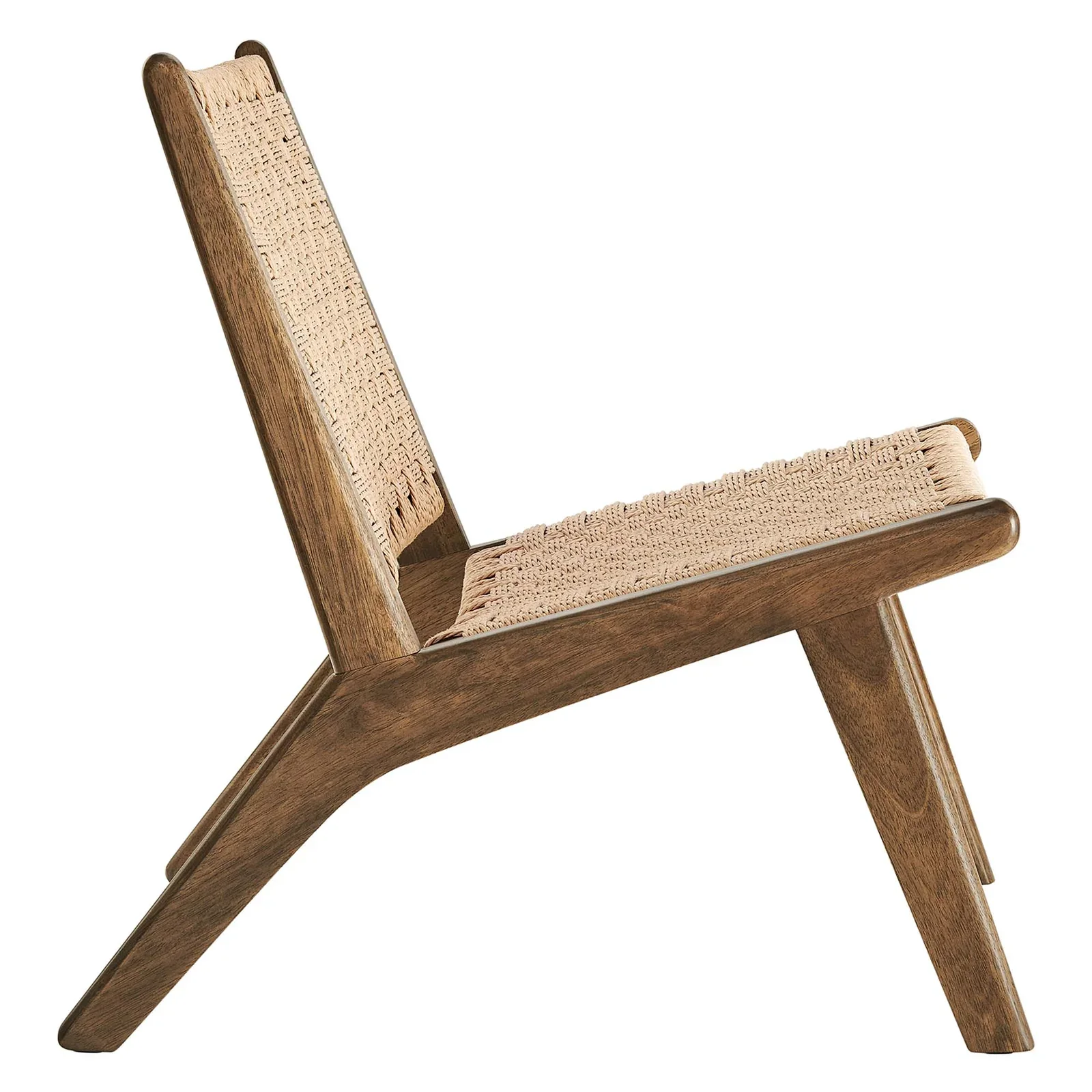 StyledU by IC Saoirse Woven Rope & Walnut Accent Chair in Natural 2