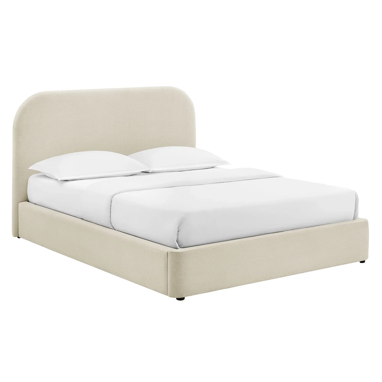 StyledU by IC Keynote Upholstered Storage Platform Bed – Ecru - King