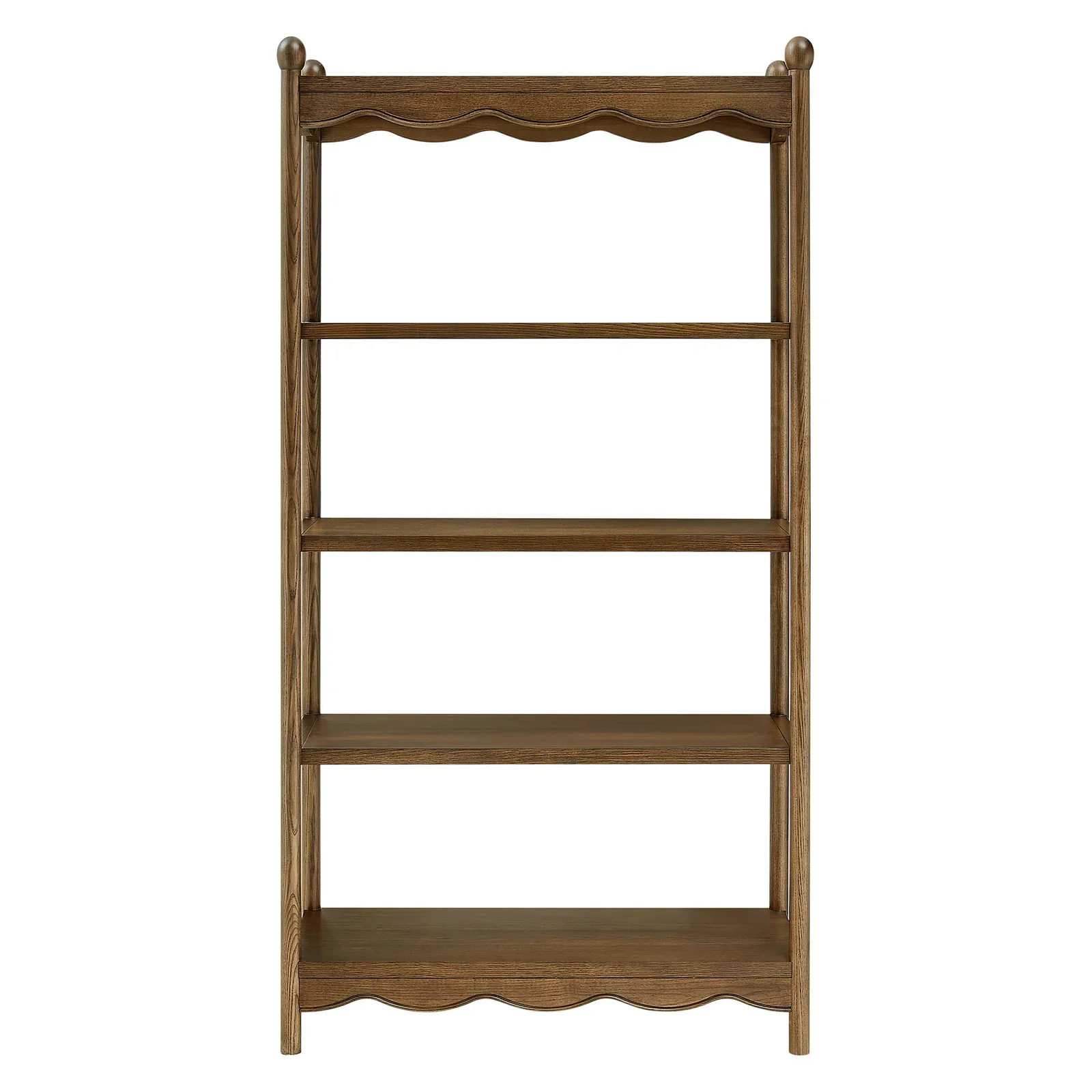 StyledU by IC Ainsley Walnut Scallop Bookcase 3