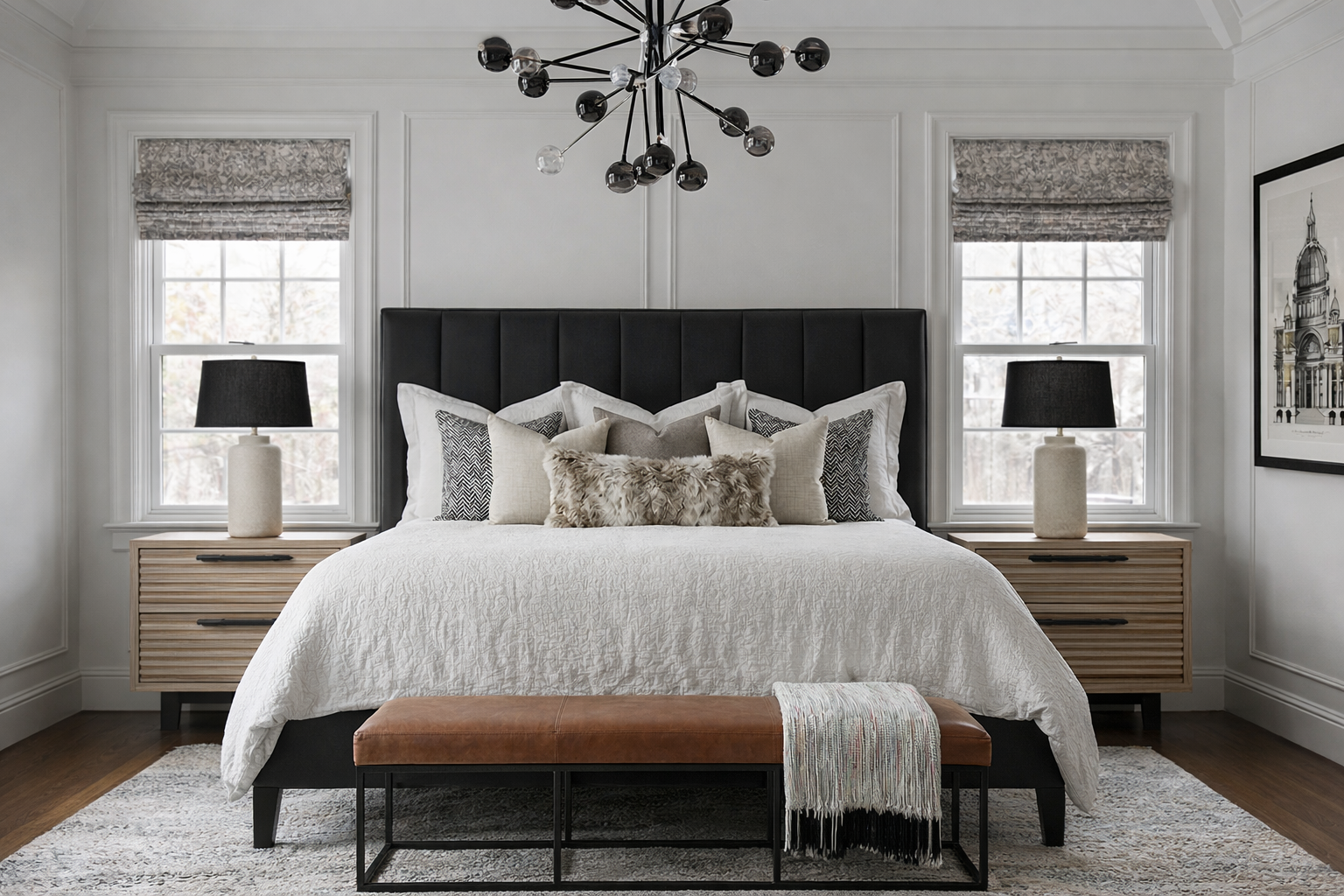 Ivory Cove Interiors - A Study in Contrast -Primary Bedroom