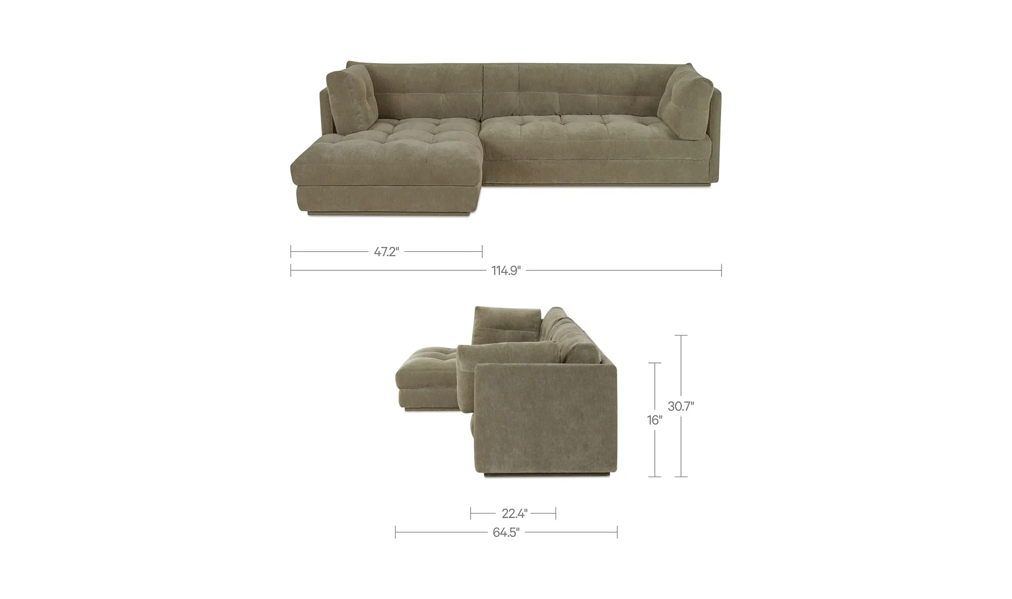 IC Mischa Sectional in Sage - LAF 8