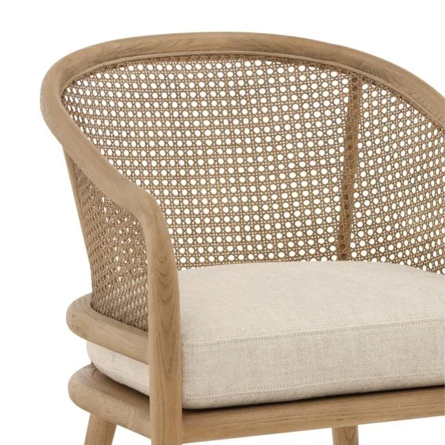 Ivory Cove Interiors Camile Linen & Rattan Dining Chair in Cream - 6