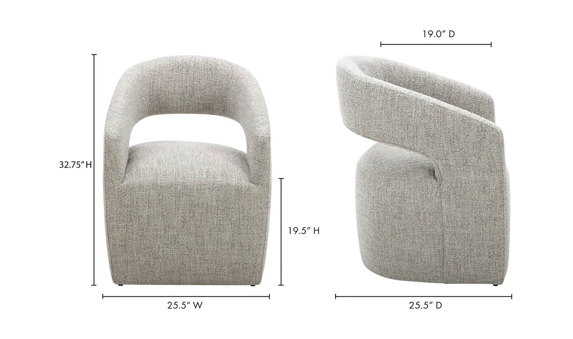 IC Presley Rolling Dining Chair - Storm 10