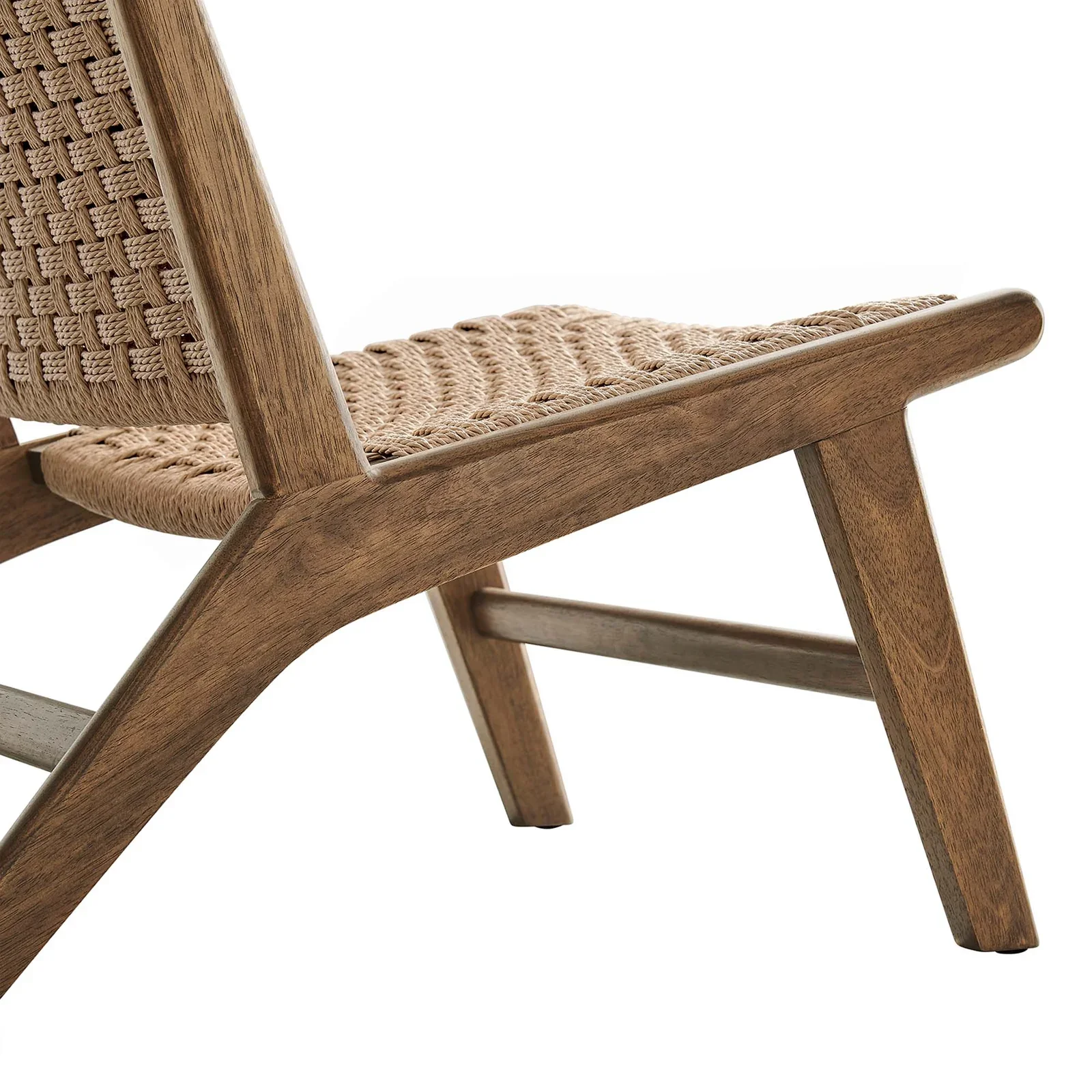 StyledU by IC Saoirse Woven Rope & Walnut Accent Chair in Natural 6