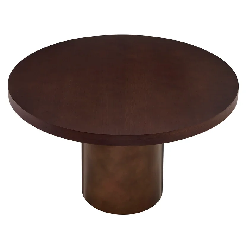 IC Burnished Brass & Walnut Pedestal Dining Table 2