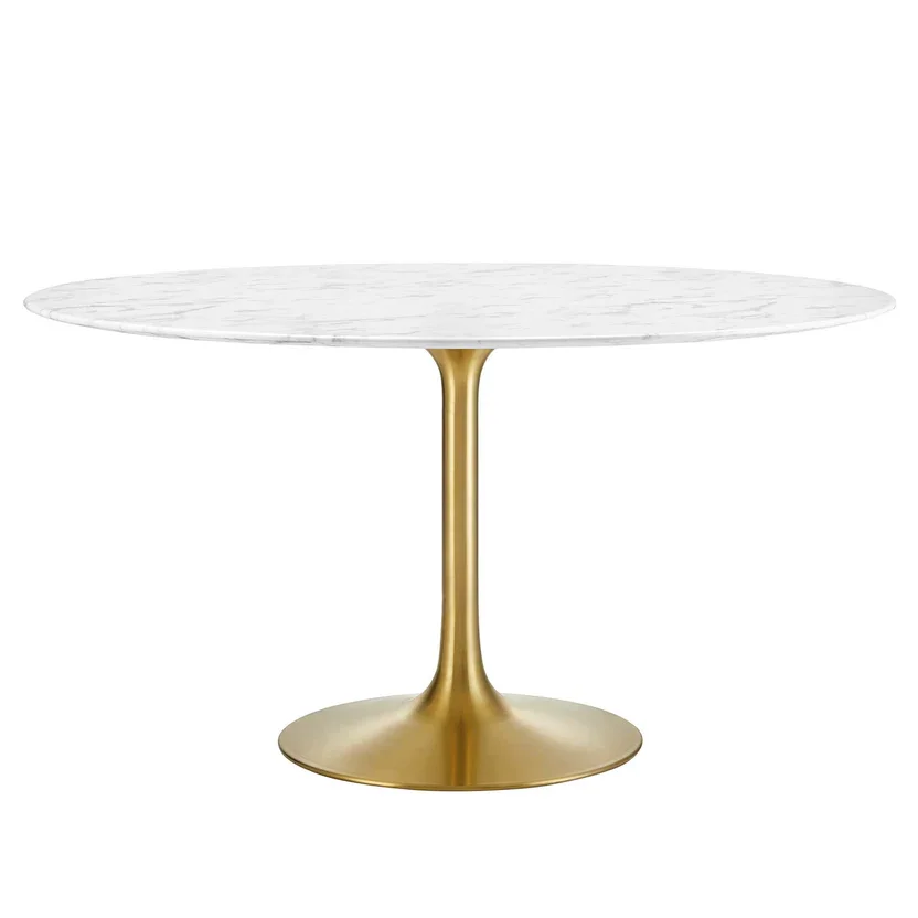 IC Stone Top Pedestal Dining Table