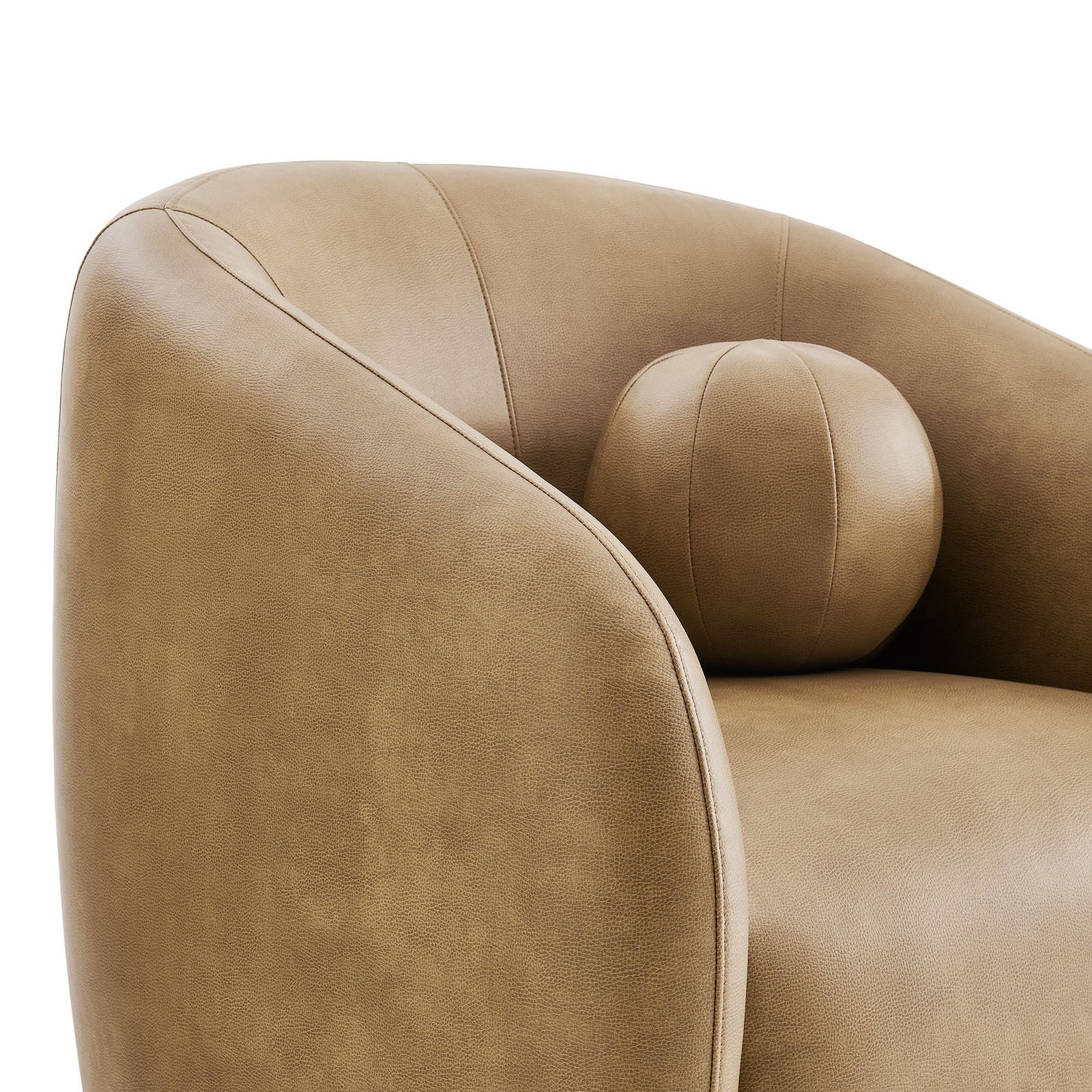 StyledU by IC Holland Toast Leather Swivel Chair 5
