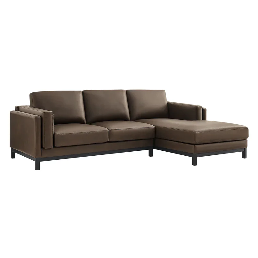 IC Traditional Leather Sofa with Chaise 2