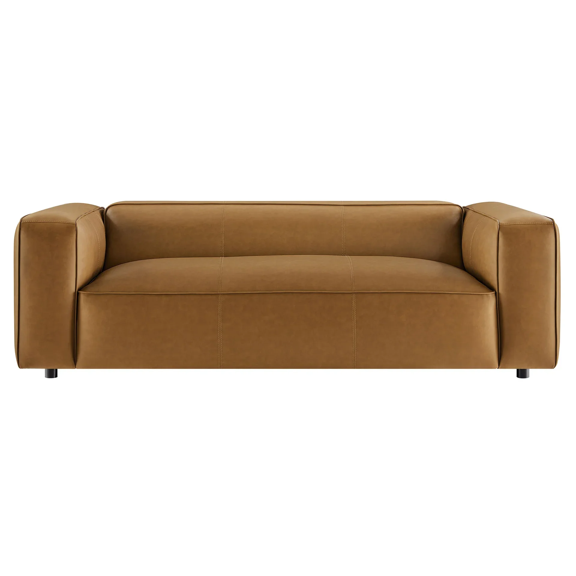 StyledU by IC Hudson Camel Leather Sofa 4